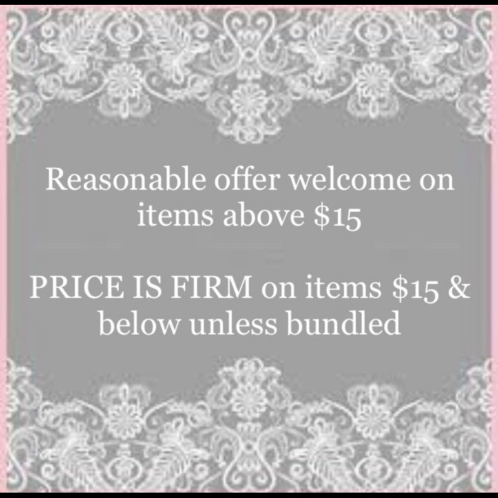 Price is firm on anything $15 and below.